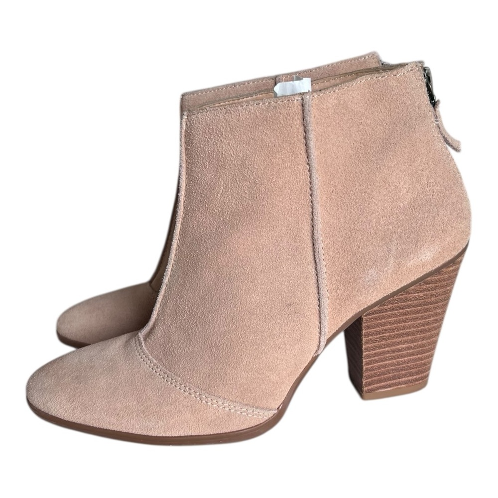 Enzo Angiolini Beige Ankle Suede Booties Size 8.5 - Picture 3 of 8
